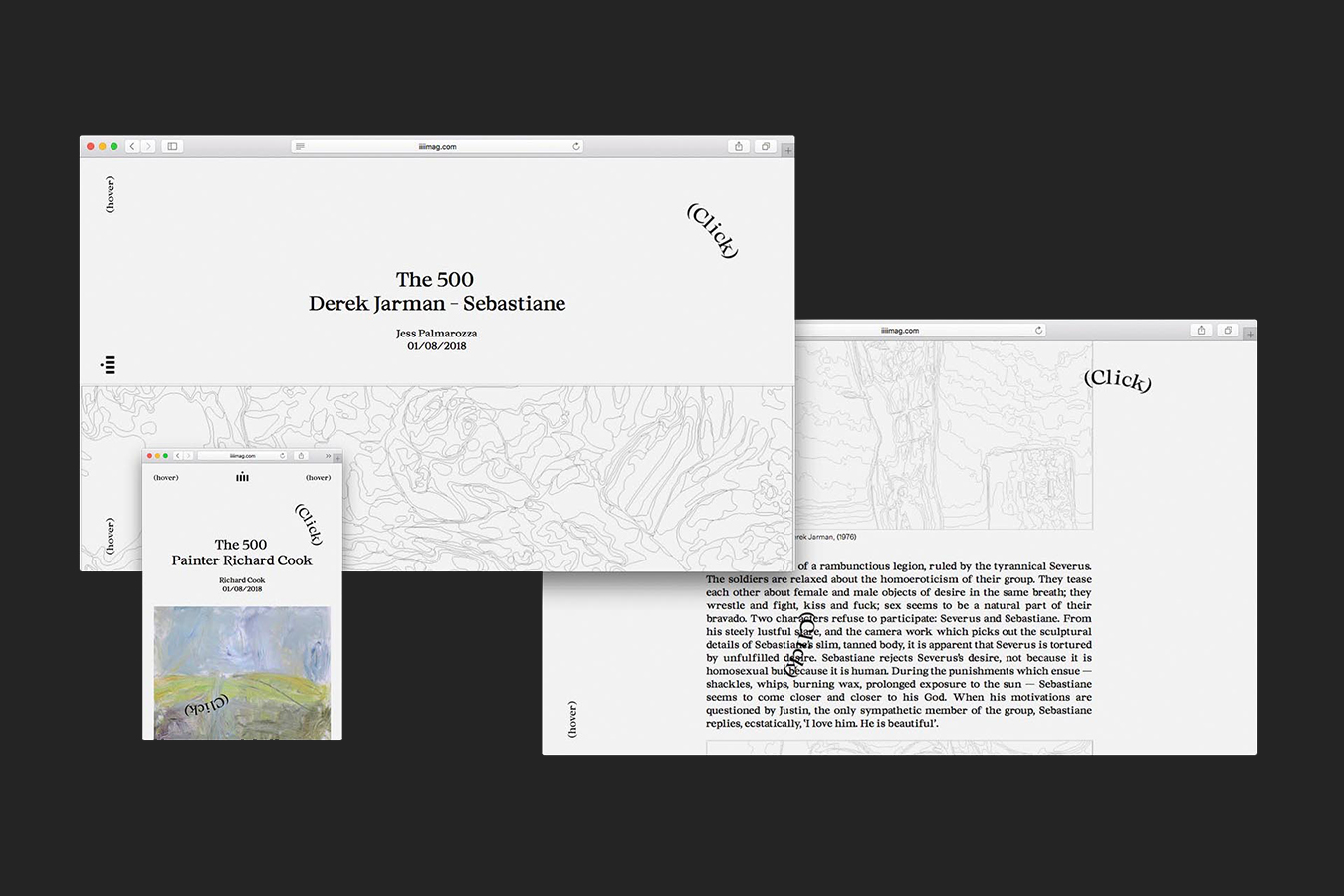 The image here shows how the iiii visual identity and website works on multiple platforms, in this image we see how the website looks on desktop and on mobile